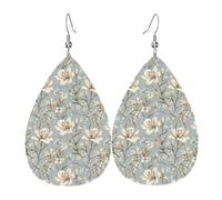 Eleganti orecchini da donna con stampa a forma di giglio, alla moda, in pelle, alla moda, alla moda, orecchini a goccia colorati