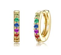 Eleganti orecchini da donna, in argento Sterling S925, con zirconi, rotondi, 9,5 x 11 mm, per San Valentino