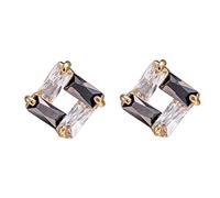 Eleganti orecchini di zirconia cubica a forma quadrata ipoallergenica per le donne