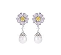 Eleganti Orecchini Francesi Con Fiori Di Perle, Versatili Orecchini Di Lusso Alla Moda Con Zirconi Micro-intarsiati(G)