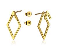 Eleganti orecchini geometrici con diamanti contemporanei eleganti orecchini a perno per un look sofisticato a forma di diamante da donna, Misura unica, come descritto, come descritto