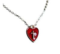 Eleganti orecchini in lega a forma di croce e cuore, accessorio portatile per uso quotidiano e feste religiose, One Size, come descritto, come descritto