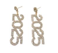 Eleganti orecchini pendenti 2025, accessori da donna con strass per la casa e design lunghi unici, Metallo