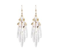 Eleganti orecchini pendenti a forma di candela, con cristalli acrilici, color oro, da donna, gioielli formali per feste