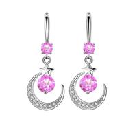 Eleganti orecchini pendenti a forma di luna e stella, da donna, ideali come regalo per gli amanti della moda, per eventi sociali, Misura unica, come descritto, come descritto