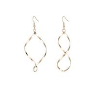 Eleganti orecchini pendenti a spirale intrecciati placcati oro, design leggero a onda cava, lunghezza 7,6 cm, gioielli da donna per feste