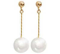 Eleganti orecchini pendenti con perle d'acqua dolce, perle da 0,4 pollici, catena in oro 14 carati e gancio in argento S925, perfetti per tutte le età