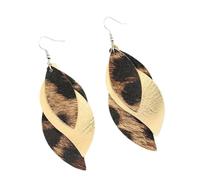 Eleganti orecchini pendenti con stampa leopardata in pelle PU leggera a forma di S accessori per orecchio femminile gioielli per abbigliamento casual orecchini dal design unico