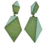 Eleganti orecchini pendenti geometrici verdi bicolore da donna, moderni e minimalisti, ideali per San Valentino, festa della mamma, anniversario, appuntamento notturno, ufficio casual e feste di