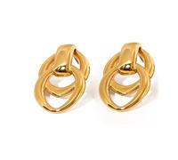 Eleganti orecchini pendenti rotondi a due toni per le donne geometrici vintage in metallo design a goccia per abbigliamento casual o formale orecchini a goccia, Misura unica, come descritto, come