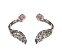 Eleganti orecchini piercing a forma di ala attorcigliata con pietre scintillanti per le unghie dell'orecchio gioielli eleganti per le donne orecchie sensibili polsini in lega leggera, Misura unica