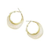 Eleganti orecchini rotondi Hollow Design in metallo robusto per le donne alla moda che sono adatti per il pendolo quotidiano e l'evento serale sono orecchini dal design moderno, Taglia unica, come