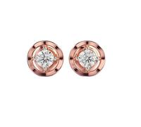 Eleganti orecchini rotondi in argento sterling 925 | Placcatura in oro rosa | N. pietra: 2 | Dimensioni gemma: 0,08-0,17 mm | Peso: 0,32 crt | Forma: rotonda | 1,616 grammi |LKE_R_00245