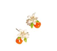 Eleganti Orecchini Sakura-Arancione Persimmon Ispirato Gioielli di Lusso Borchie Floreali con Buona Fortuna Significato Versatile Daily & Party Wear Regalo per Lei