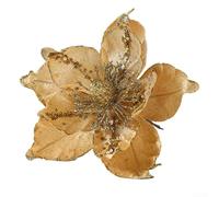 Eleganti ornamenti floreali natalizi per aggiungere un tocco di eleganza al tuo espositore per le vacanze (oro)