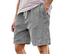 Eleganti Pantaloncini Casual da Uomo - Morbido Velluto a Coste con Elastico in Vita, Perfetti per L'Estate e la Spiaggia, con Tasche Quotidiano