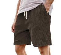 Eleganti Pantaloncini Casual da Uomo - Morbido Velluto a Coste con Elastico in Vita, Perfetti per L'Estate e la Spiaggia, con Tasche Quotidiano