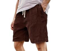 Eleganti Pantaloncini Casual da Uomo - Morbido Velluto a Coste con Elastico in Vita, Perfetti per L'Estate e la Spiaggia, con Tasche Quotidiano