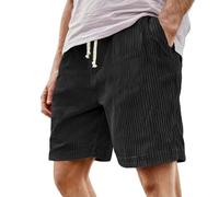 Eleganti Pantaloncini Casual da Uomo - Morbido Velluto a Coste con Elastico in Vita, Perfetti per L'Estate e la Spiaggia, con Tasche Quotidiano