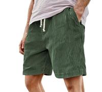 Eleganti Pantaloncini Casual da Uomo - Morbido Velluto a Coste con Elastico in Vita, Perfetti per L'Estate e la Spiaggia, con Tasche Quotidiano