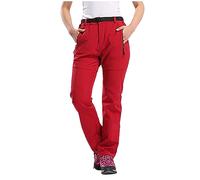 Eleganti pantaloni da donna foderati in softshell, pantaloni funzionali, da montagna, da trekking, impermeabili + traspiranti + caldi + elasstici, da trekking, da donna, per l'autunno e l'inverno
