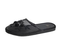 Eleganti Pantofole in Rete Ricamate con Ciabatte Basse a Forma di Sabot, perfette per Il Comfort in casa. (Black, 39)