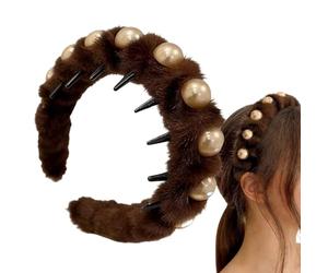 Eleganti Per Le Donne | Fascia Per Capelli Antiscivolo - Per Capelli Con Perline Follate Con Plettri A Pettine | Per Donne, Adolescenti, Signore, Madri, Amiche, Nonne, Insegnanti, Acces