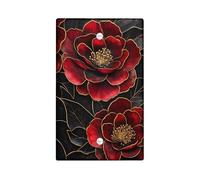 Eleganti piastre di copertura per interruttore della luce floreale, design camelia rosso intenso per decorazioni domestiche, piastre da parete in termoplastica di alta qualità, piastra di copertura