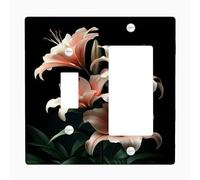 Eleganti piastre di copertura per interruttori della luce floreali, morbidi gigli di pesca per la decorazione domestica, piastre da parete in materiale termoplastico, dimensioni standard