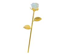 Eleganti pietre naturali intagliate a forma di rosa con base dorata, ornamento fatto a mano, accessorio unico per ogni occasione