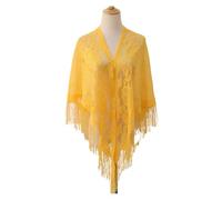 Eleganti Ponchos In Pizzo Con Bordi Multiuso Bordi Con Frange Per Vari Outfit Che Catturano Lo Scialle Frangia In Pizzo A Spalla Triangolo Prova