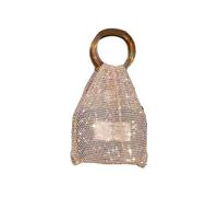 Eleganti sacchetti con strass impreziositi da cristalli robusti per organizzare cosmetici e trasportare bottiglie, elegante supporto con strass, Colore caffè., Taglia unica
