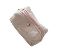 Eleganti sacchetti di trucco in cotone trapuntato con cerniere per donne e ragazze stoccaggio sicuro cosmetico elegante organizzato, A, Bellezza di massa