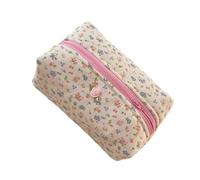 Eleganti sacchetti di trucco in cotone trapuntato con cerniere per donne e ragazze stoccaggio sicuro cosmetico elegante organizzato, B, Bellezza di massa