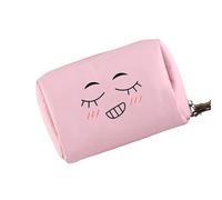 Eleganti sacchetti per cosmetici in nylon, adatti ai viaggi, organizzati in mano, per donne e ragazze, per articoli da toeletta, borsa per il trucco con sorriso