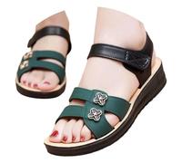 Eleganti sandali con plateau a punta aperta e tacco spesso per uno stile quotidiano, comodi da indossare tutto il giorno, perfetti per la stagione calda. (Dark Green-G, 37)