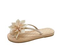 Eleganti Sandali Donna Infradito Con Strass e Fiori Bohemia - Comodi Flip Flop Estivi Open Toe Tacco Piatto - Scarpe Casual Da Spiaggia e Pantofole