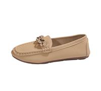 Eleganti Scarpe Casual da Donna per Il Comfort Quotidiano. Design Classico con Punta Chiusa e Tacco per Tutte Le Stagioni. Perfettamente abbinabili a Pantaloni Casual per Uno Stile Senza (Khaki, 41)