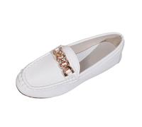 Eleganti Scarpe Casual da Donna per Il Comfort Quotidiano. Design Classico con Punta Chiusa e Tacco per Tutte Le Stagioni. Perfettamente abbinabili a Pantaloni Casual per Uno Stile Senza (White, 41)