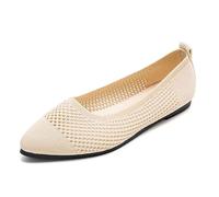Eleganti Scarpe Casual da Donna per Il Comfort Quotidiano, Design con Punta Cava, perfette per la Primavera e L'Estate, Versatili con Pantaloni Casual, Suola Piatta per Essere indossate (Beige, 41)