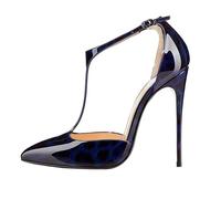 Eleganti Scarpe con Tacco Alto e Cinturino a T da Donna alla Moda Chiuse con Cinturino alla Caviglia Sexy con Tacco a Spillo per Abiti da Ballo da Sposa e da Festa,Leopard Print b,41 EU
