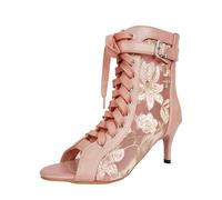 Eleganti Scarpe da Ballo con Lacci sulla Punta, perfette da Abbinare a Un Abito con Tacco Alto e Cinturino a T per Feste serali e Matrimoni. (42)