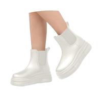 Eleganti scarpe da pioggia da donna per il tempo libero, comodi sandali slip-on con tacco medio, design versatile, perfette per jeans, ogni stagione, compagno ideale nella vita di tutti i giorni
