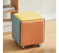 Eleganti sedie cubiche impilabili in pelle con ruote, sgabelli versatili per soggiorno, camera da letto e sala da pranzo, mobili funzionali salvaspazio per piccole aree