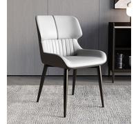 Eleganti sedie da pranzo moderne in pelle con schienale alto e gambe in metallo, comode sedute per cucina, sala da pranzo, ristoranti, salotti e aree di ricevimento
