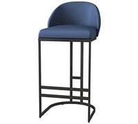 Eleganti sgabelli da bar da 66/76 cm con struttura in metallo, rivestimento in pelle PU, altezza bancone, sedia a isola per colazione, design moderno, per cucina e sala da pranzo (blu, 75 cm)