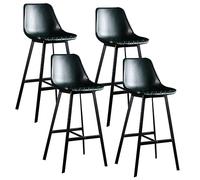 Eleganti sgabelli da bar in metallo verde con rivestimento a scacchi, schienale e poggiapiedi in pelle sintetica, altezza 75 cm, perfetti per cucine e pub