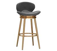 Eleganti sgabelli da bar in velluto grigio moderno con schienale girevole design 74,9 cm di altezza sedie da cucina con struttura in metallo, perfetto per la decorazione della casa e della sala da
