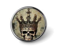 Eleganti spille a forma di corona con teschio e bottone, spille con immagine personalizzata, porta badge rotondi per decorare cappelli, magliette, vestiti, borse e accessori.