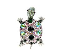 Eleganti spille a forma di tartaruga con strass Unico Turtles Pin Unisex Pins Struttura in lega Adatto per abiti alla moda Elegante spilla da donna, Misura unica, come descritto
